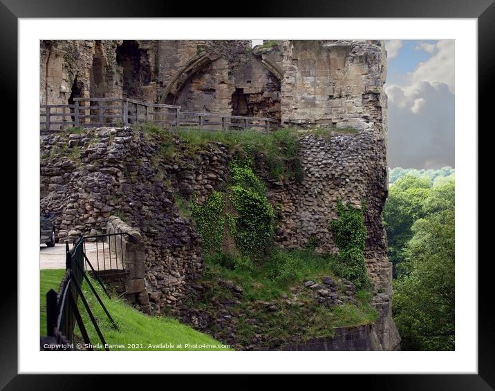 Knaresborough Castle on the Hill Framed Mounted Print by Sheila Eames