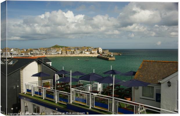 St Ives Harbour and the Pedn Olva Hotel  Canvas Print by Brian Pierce