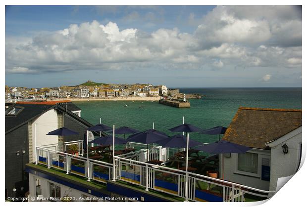 St Ives Harbour and the Pedn Olva Hotel  Print by Brian Pierce