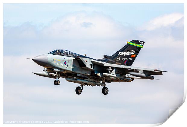Panavia Tornado Bomber Landing Approach Print by Steve de Roeck