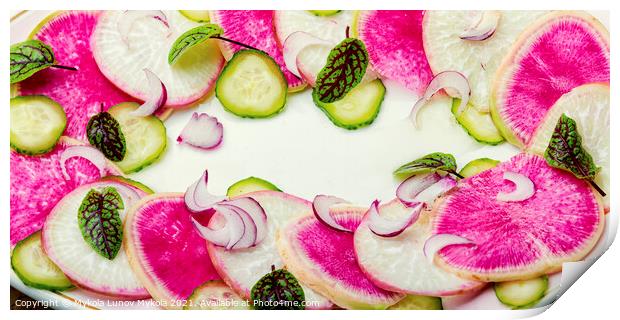 Daikon and radish salad Print by Mykola Lunov Mykola