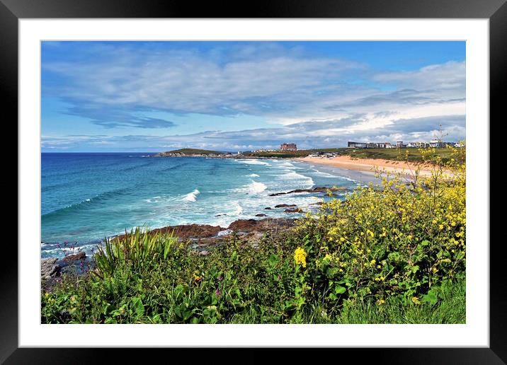 Fistral Beach Newquay Cornwall Framed Mounted Print by austin APPLEBY