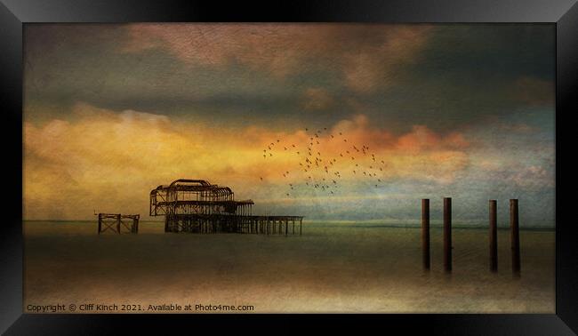 Brighton West Pier Framed Print by Cliff Kinch