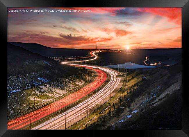 M62 - Motorway Over The Pennines Framed Print by K7 Photography