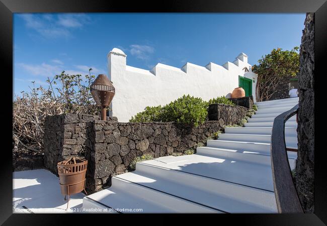 Manrique steps, Lanzarote Framed Print by Jim Monk