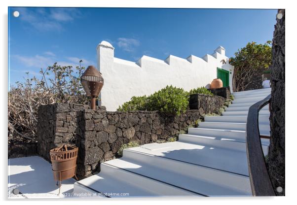 Manrique steps, Lanzarote Acrylic by Jim Monk