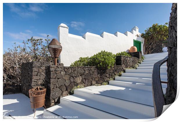 Manrique steps, Lanzarote Print by Jim Monk