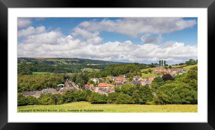Grosmont Village from Lease Rigg Framed Mounted Print by Richard Burdon