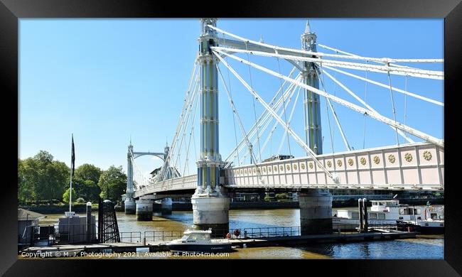 Albert Bridge, London Framed Print by M. J. Photography