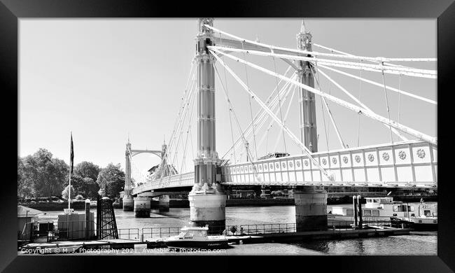 Albert Bridge, London Framed Print by M. J. Photography