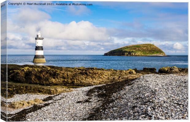 Penmon Point and Puffin Island  on Anglesey Canvas Print by Pearl Bucknall