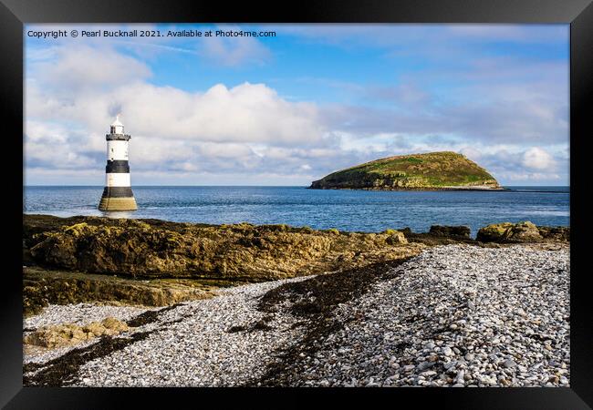 Penmon Point and Puffin Island  on Anglesey Framed Print by Pearl Bucknall