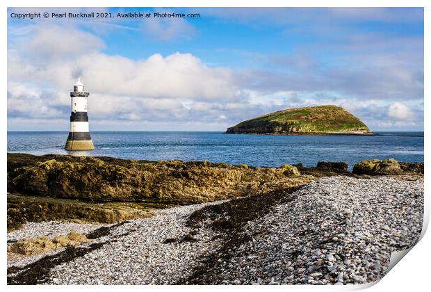 Penmon Point and Puffin Island  on Anglesey Print by Pearl Bucknall