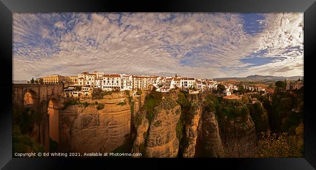 Ronda, a beautiful hill top town in Spain Framed Print by Ed Whiting