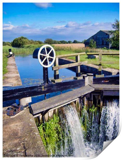 Walbutt Lock, Pocklington Canal Print by Terry Senior