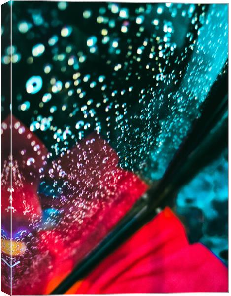 Vibrant background of water drops in a shower Canvas Print by Sol Cantero