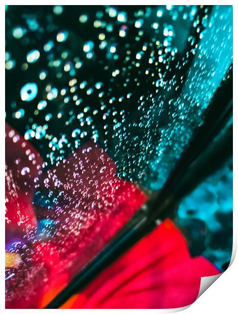 Vibrant background of water drops in a shower Print by Sol Cantero