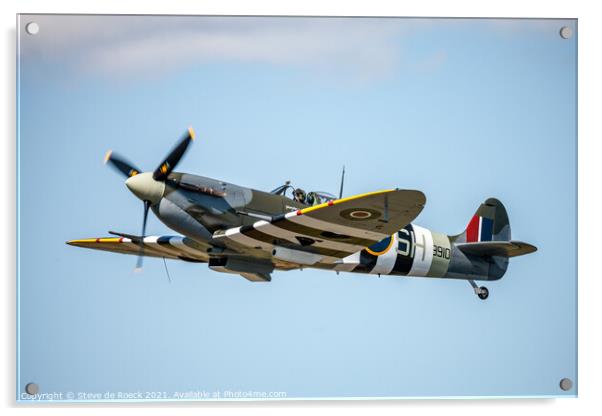 Spitfire Mk V Close Pass Acrylic by Steve de Roeck
