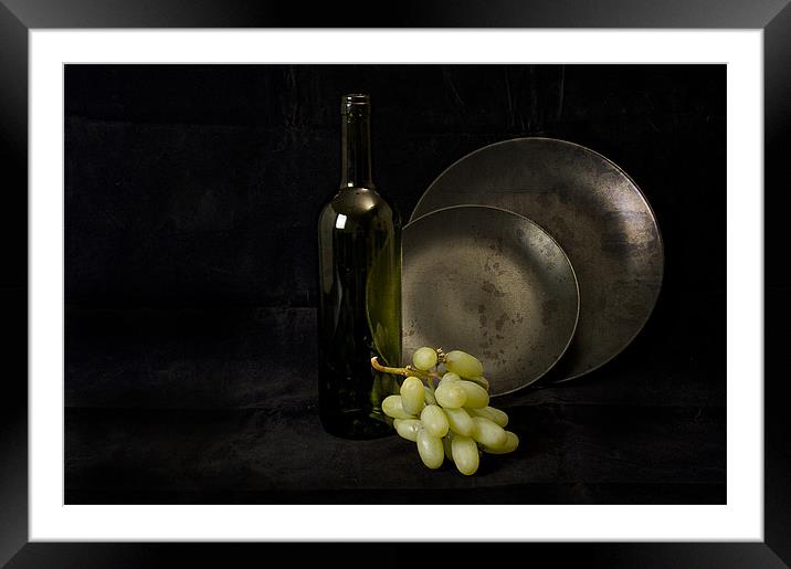 Grapes and plates Framed Mounted Print by Andy Wager