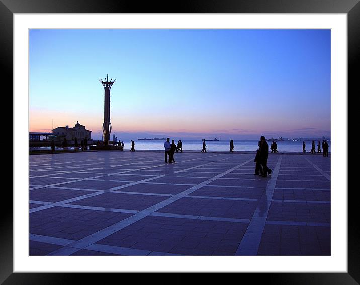 Twilight In Izmir. Framed Mounted Print by Diane Hovey