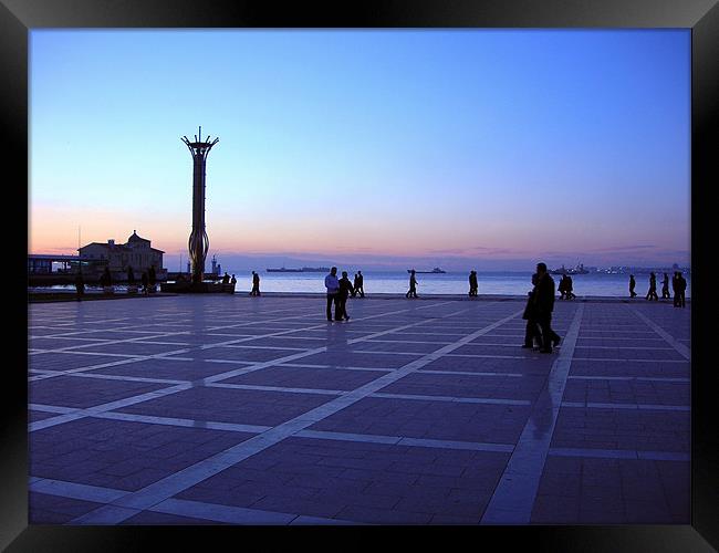 Twilight In Izmir. Framed Print by Diane Hovey