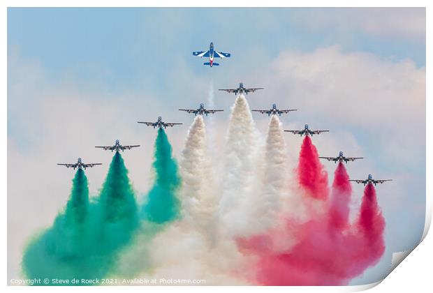 Frecce Tricolore Formation Diplay Print by Steve de Roeck