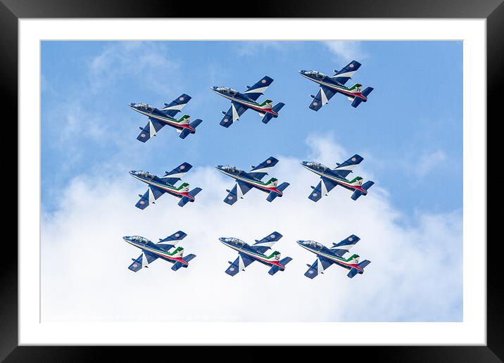 Frecce Tricolore Perfect Flying Framed Mounted Print by Steve de Roeck