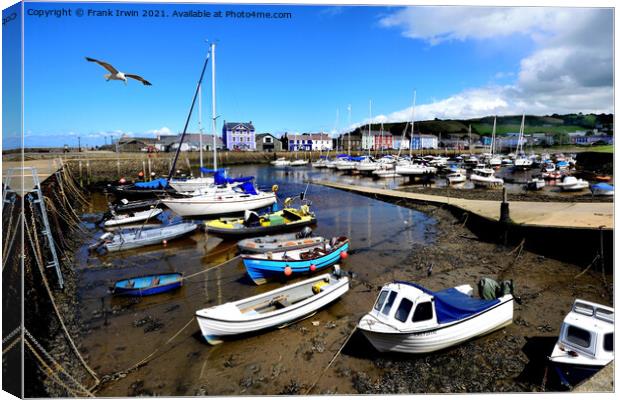 The ever popular Aberaeron Harbour Canvas Print by Frank Irwin