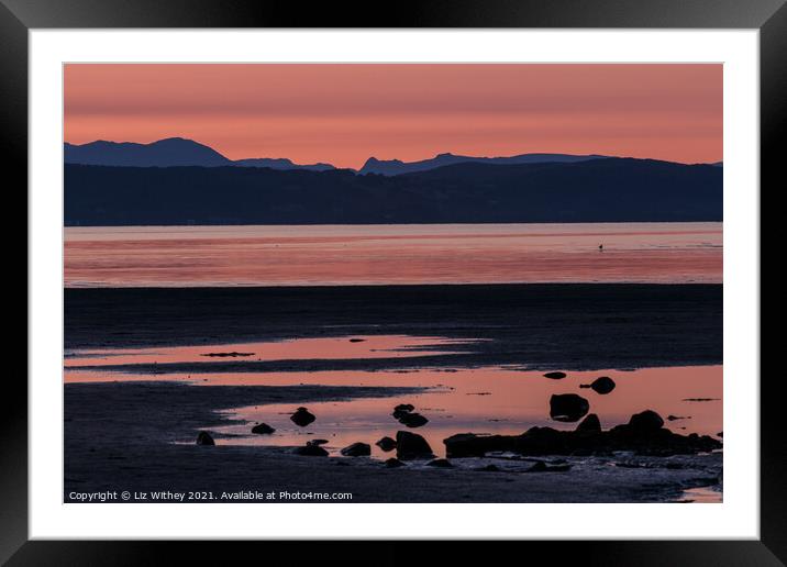 Sunset Morecambe Bay Framed Mounted Print by Liz Withey