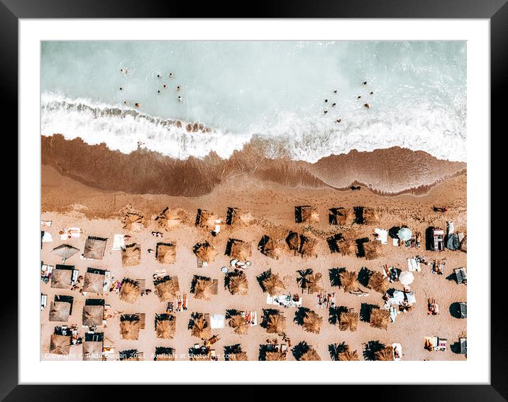 Ocean Coastal Print, Aerial Beach Print Framed Mounted Print by Radu Bercan