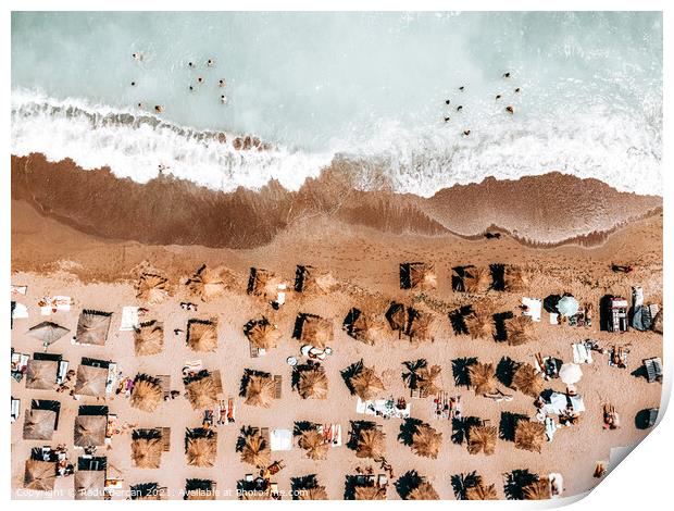 Ocean Coastal Print, Aerial Beach Print Print by Radu Bercan