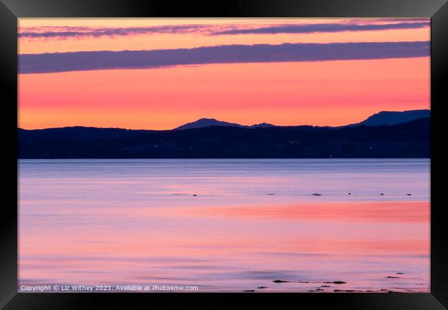 Sunset detail Morecambe Bay Framed Print by Liz Withey