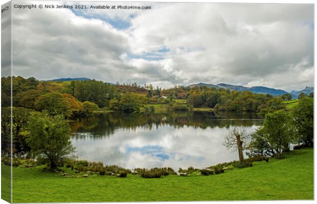 Loughrigg Tarn in the Lake District National Park Canvas Print by Nick Jenkins