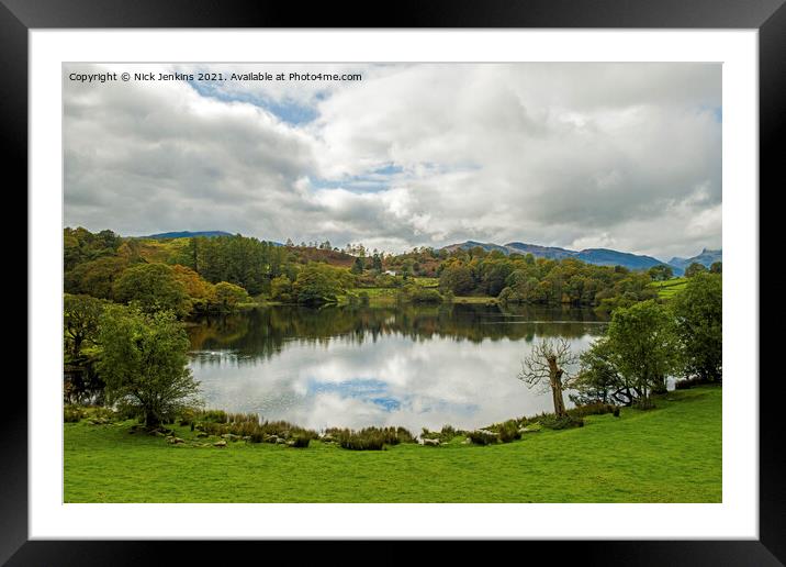 Loughrigg Tarn in the Lake District National Park Framed Mounted Print by Nick Jenkins