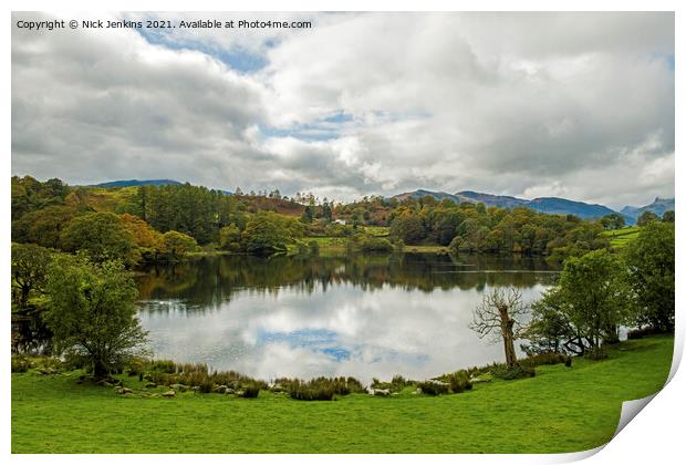 Loughrigg Tarn in the Lake District National Park Print by Nick Jenkins