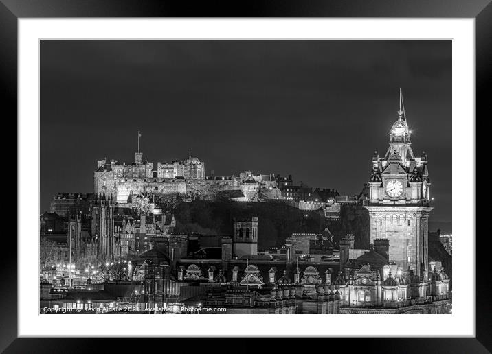 Castle and the Clock Framed Mounted Print by Kevin Ainslie