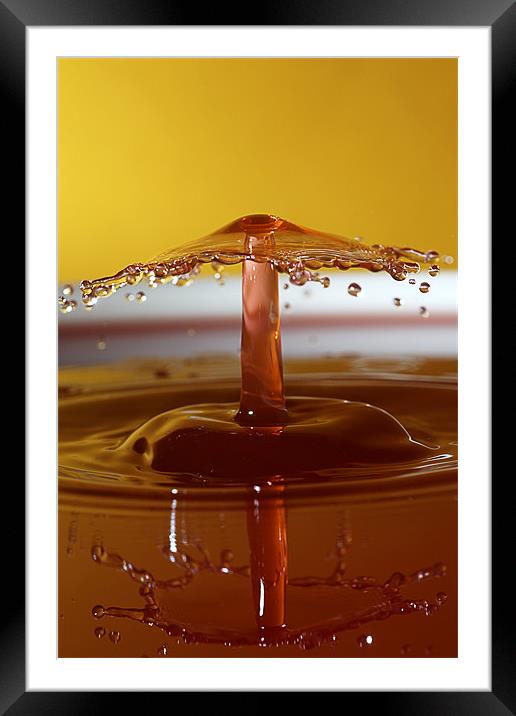 Water Droplet Collision Framed Mounted Print by Garry Neesam