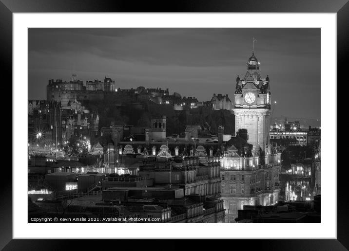 Castle at night Framed Mounted Print by Kevin Ainslie