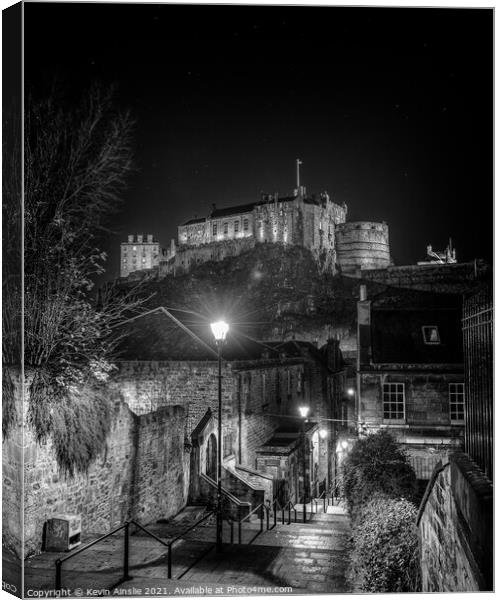 The Vennel at Night Canvas Print by Kevin Ainslie