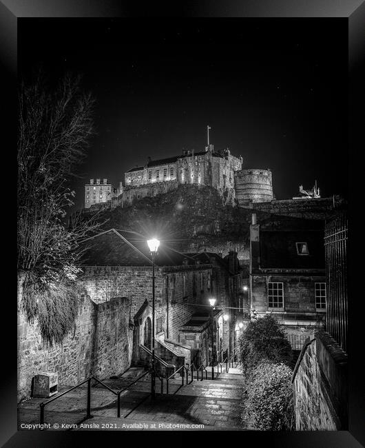 The Vennel at Night Framed Print by Kevin Ainslie