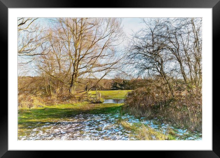 Across The Meadows To Sulham Framed Mounted Print by Ian Lewis