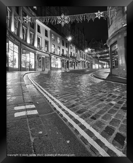 Victoria Street Cobbles Framed Print by Kevin Ainslie