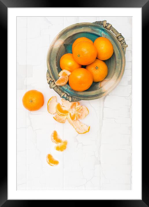 Christmas Clementines Framed Mounted Print by Amanda Elwell