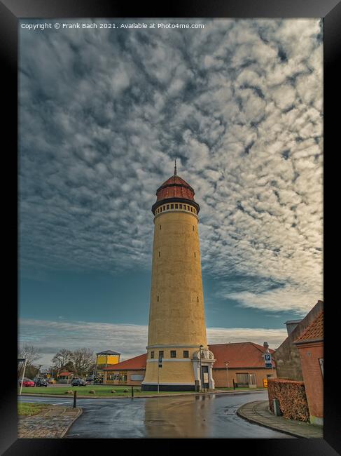 Old Water Tower made of concrete in Nysted, Denmark Framed Print by Frank Bach