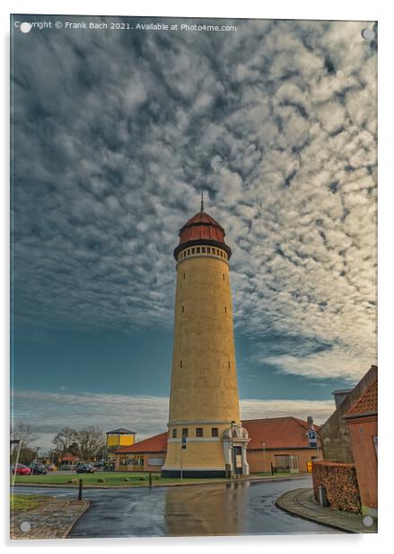 Old Water Tower made of concrete in Nysted, Denmark Acrylic by Frank Bach