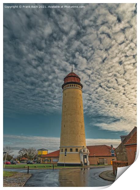 Old Water Tower made of concrete in Nysted, Denmark Print by Frank Bach