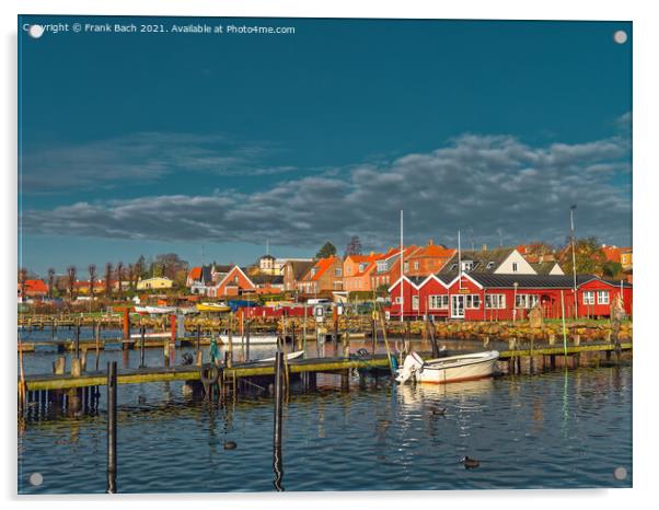 Nysted harbor marina on Lolland in rural Denmark Acrylic by Frank Bach
