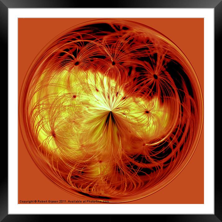 Spherical Paperweight Fire in globe Framed Mounted Print by Robert Gipson