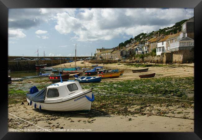 Mousehole Harbour Framed Print by Brian Pierce