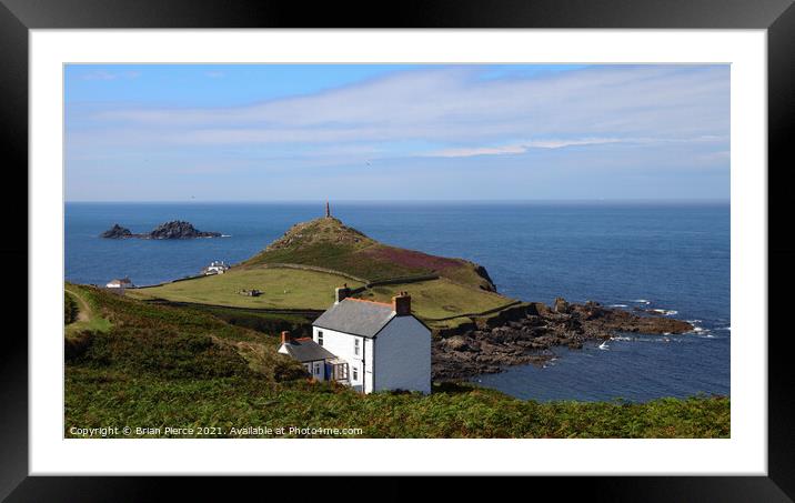 Cape Cornwall and the Brisions Framed Mounted Print by Brian Pierce
